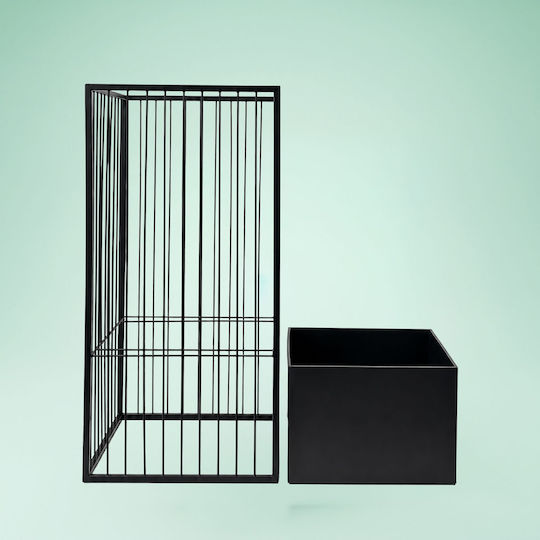 Relaxdays Βάση Γλάστρας Μεταλλική Μαύρη 61x30.5x30.5εκ.