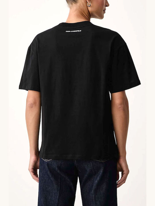 Ikon Γυναικείο Oversized T-shirt Μαυρο