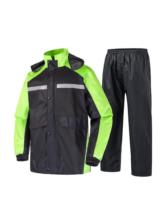 Men's 2-piece Rain Suit Pants Jacket Green M
