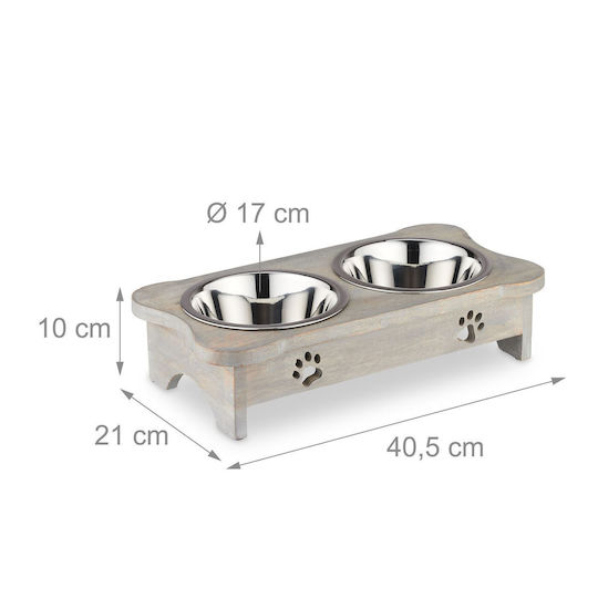 Relaxdays Dog Feeder & Waterer 2 x 750 ml 21 cm
