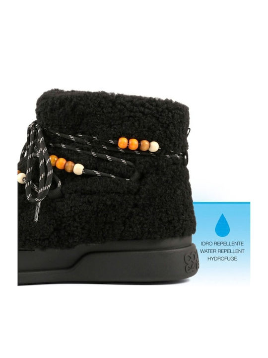 Women's Ankle Boots with Black Fur