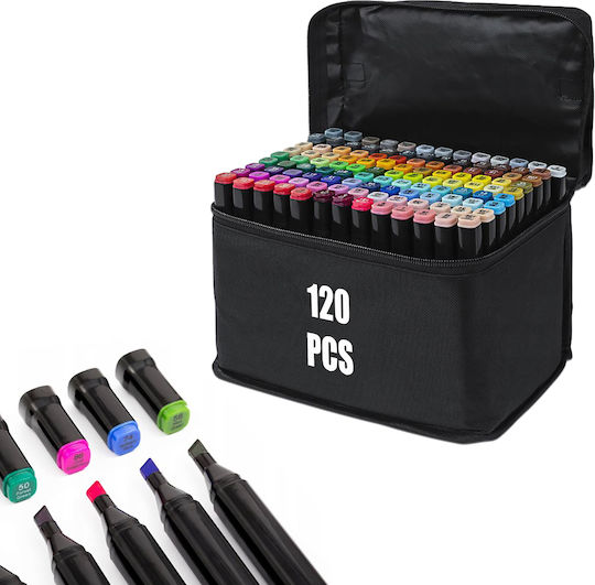 Set de Markere cu Alcool, 120 de culori