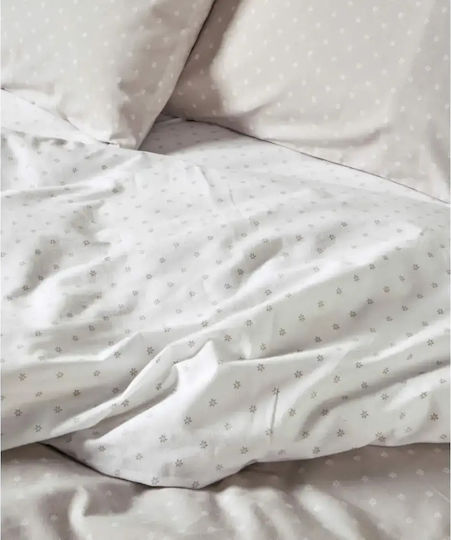 Kentia Loft Mary Double Bed Sheet Set 240x270cm Beige - White (4 pcs)