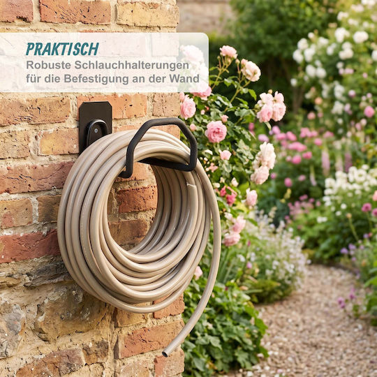 Relaxdays Wand-Schlauchhalter-Set, 2-teilig