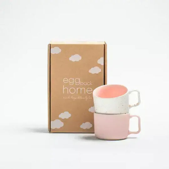Egg Back Home Керамична Чаша, Розова, 450 ml, , 2 бр
