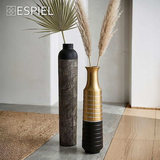 Trends Decorative Floor Vase Metallic Black Φ14xH86.5cm Trends Decorative Floor Vase Metallic Black Φ14xH86.5cm