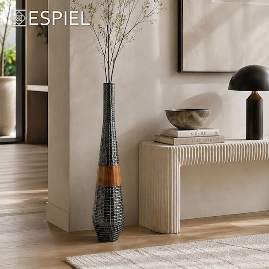 Trends Decorative Floor Vase Metallic Grey 15.3x15.3xH86.3cm