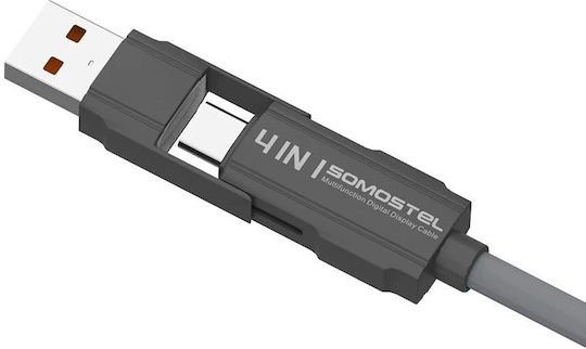Somostel USB to Type-C / Lightning Cable 3.1A Γκρι