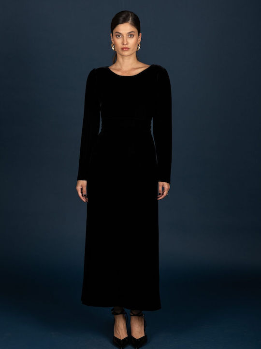Вечерна Кадифена Рокля Black