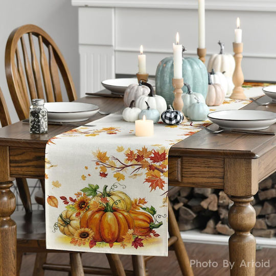Decorative Table Runner Autumn Pumpkin Pattern 40 X 240 Cm