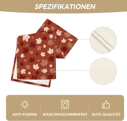 Autumn Decorative Table Runner Maple Leaf Pattern 40 X 140 Cm