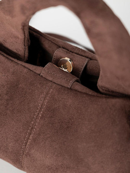 Damenhandtasche / Crossbody-Tasche aus braunem Wildleder