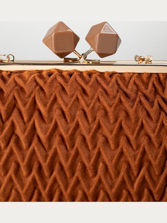 Gestrickte Damen-Clutch Kamel