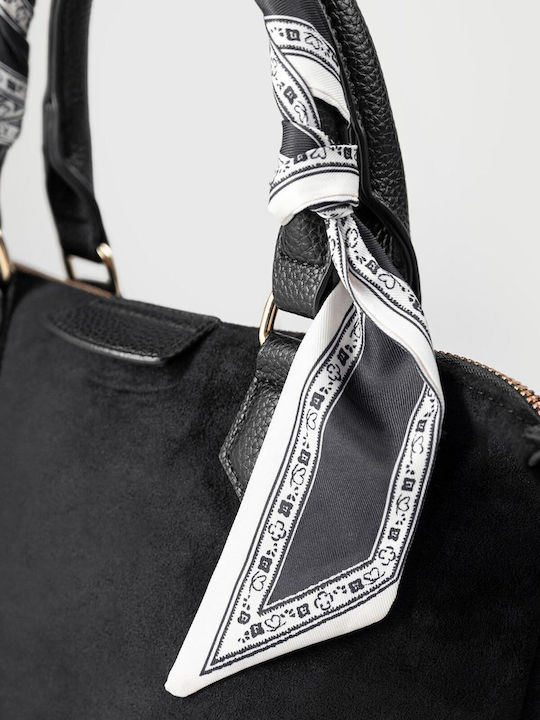 Damenhandtasche / Crossbody aus schwarzem Wildleder