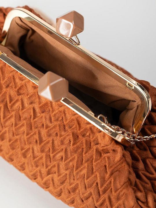 Gestrickte Damen-Clutch Kamel