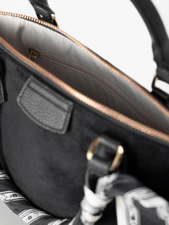 Damenhandtasche / Crossbody aus schwarzem Wildleder