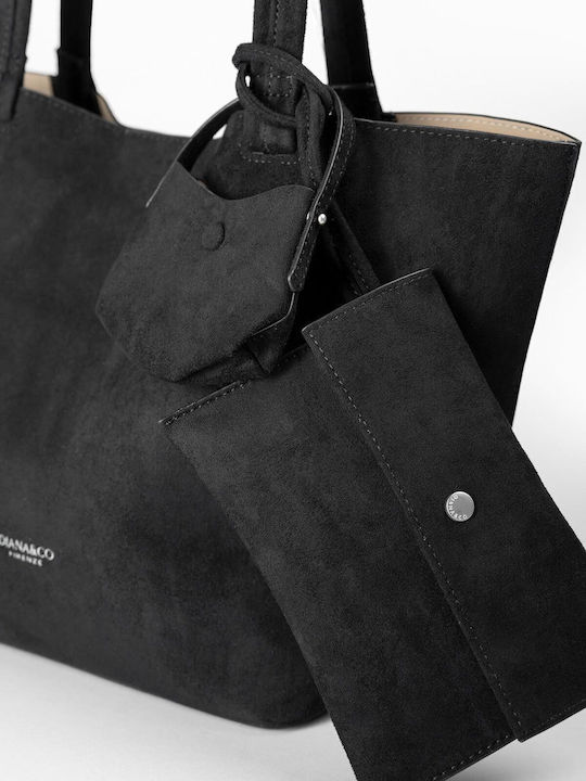 Damen Tote Bag aus Wildleder Schwarz