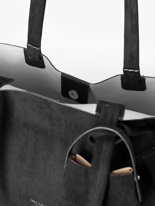 Damen Tote Bag aus Wildleder Schwarz