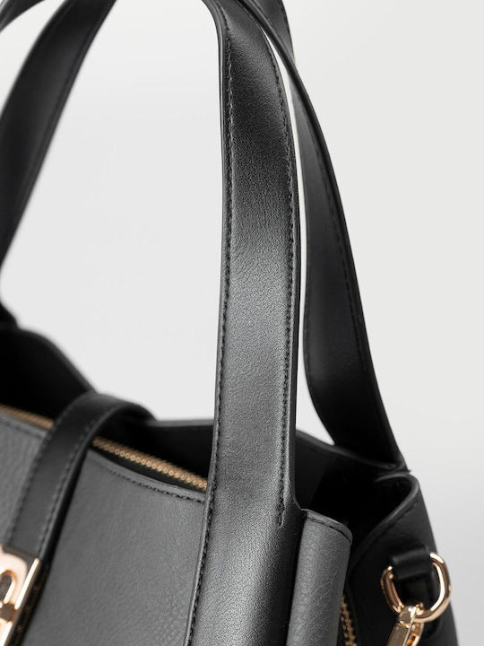 Schwarze Satchel-Handtasche für Damen