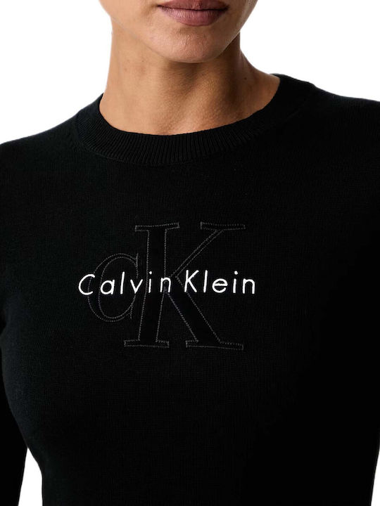 Mini T-shirt Φόρεμα Πλεκτό Μαύρο
