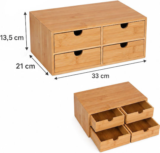 Relaxdays Sertar de Birou cu 6 Compartimente 33x21x13.5cm Bej