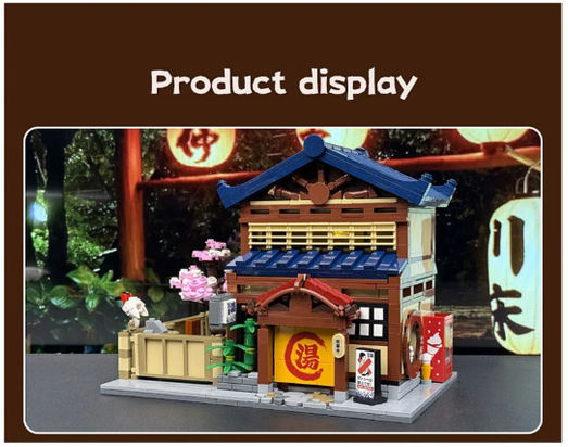 CaDA Bricks Cuburi de construit Japanese Bathroom pentru 14+ ani 1249 de piese