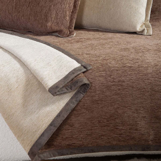 Nef-Nef Homeware Tanger 26 Two-Sided 2-Seater Sofa Throw L180xW250cm Brown/Ecru Nef-Nef Homeware Tanger 26 Two-Sided 2-Seater Sofa Throw L180xW250cm Brown/Ecru