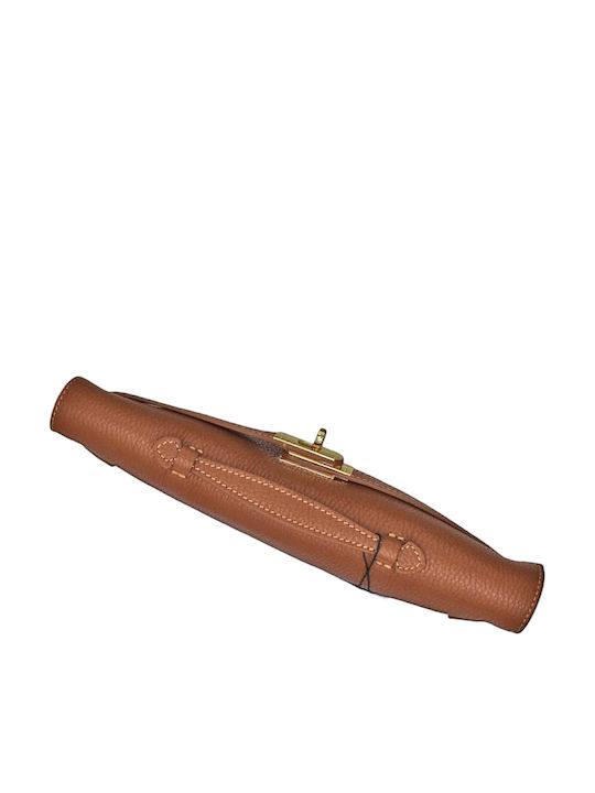 Braune Leder-Clutch für Damen