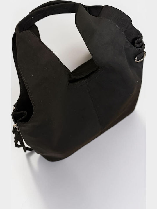 Women's Suede Shoulder Bag Black