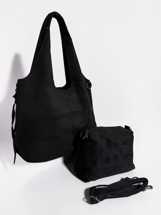 Women's Suede Shoulder Bag Black