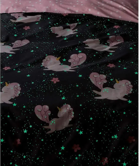 Kentia Σετ Σεντόνια Μονά Βαμβακερά Grey Brown - Pink - White 160x270cm 3τμχ