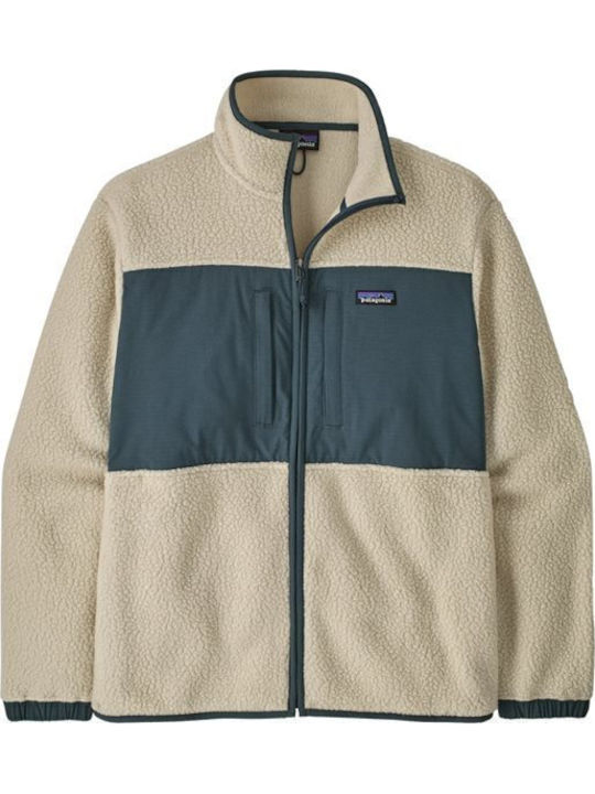 Retro Pile Men's Fleece Jacket Beige