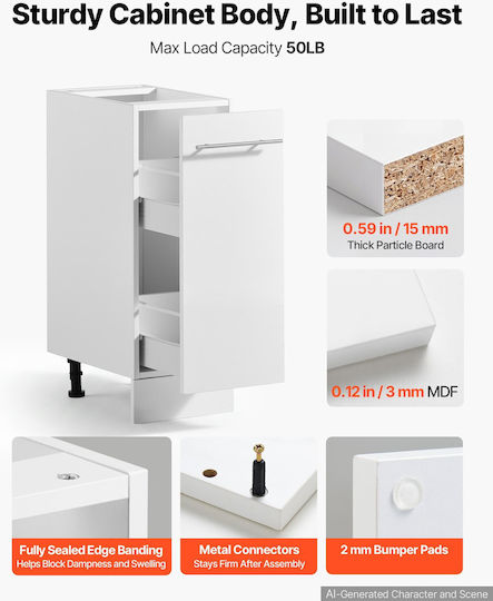 Floor Cabinet White 30x47.5x81.5 cm