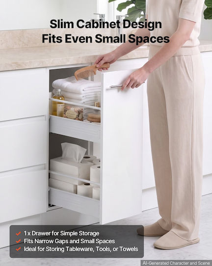 Floor Cabinet White 30x47.5x81.5 cm