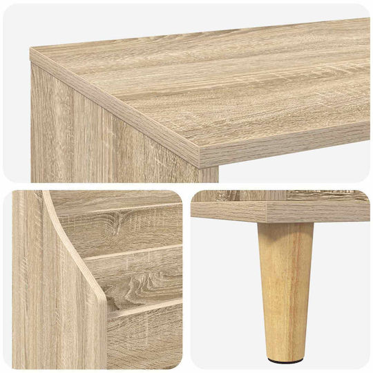 Set de Rafturi pentru Suporturi Media, 3 Buc., Stejar Sonoma, 212 x 46 x 112 cm, 3434653, Maro