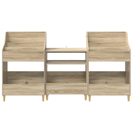 Set de Rafturi pentru Suporturi Media, 3 Buc., Stejar Sonoma, 212 x 46 x 112 cm, 3434653, Maro