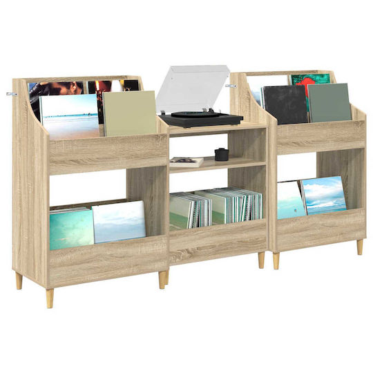 Set de Rafturi pentru Suporturi Media, 3 Buc., Stejar Sonoma, 212 x 46 x 112 cm, 3434653, Maro