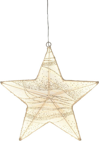 Lumineo Weihnachtlicher Beleuchteter Stoff-Sternanhänger 38x38 cm