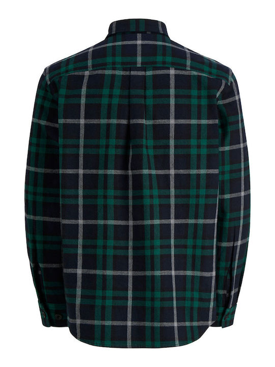 Jprbluivy Дългоръкав Overshirt със Стандартна Кройка на Каре Insignia Blue