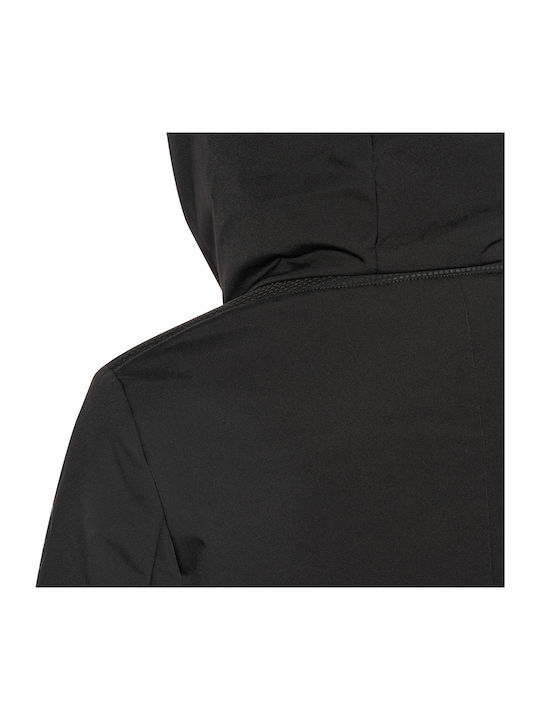? No.  not in original. ? I accidentally should give translation only. "?" no.  absent. Romanian: Geacă Parka de Iarnă pentru Femei Black . Black is color should translate Neagră, but title's syntactic: geacă parka neagră de iarnă. Original has Black English; translate. Proper phrase: Geacă Parka de Iarnă pentru Femei Neagră W... maybe Romanian title case. Geacă Parka de Iarnă pentru Femei Neagră awkward. "Geacă Parka de Iarnă pentru Femei, Neagră" punctuation not original. Could say "Geacă Parka Neagră de Iarnă pentru Femei W..." Need no punctuation. Geacă Parka Neagră de Iarnă pentru Femei