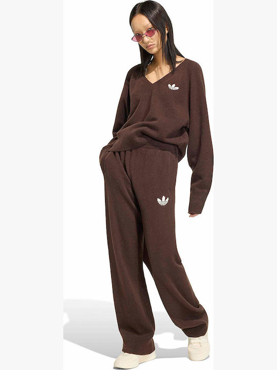 Damen Stoffhose mit Gummibund Braun