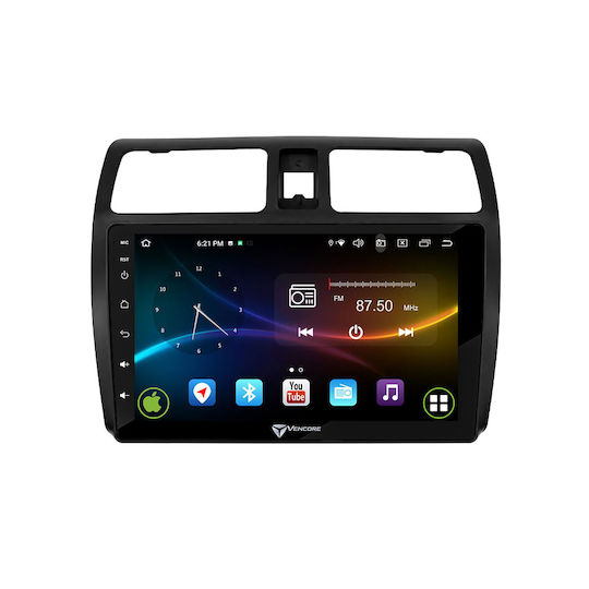 Vencore 3236-10008-0255b Android-Multimedia-Touchscreen 15 10,1" 9109a Mtk6762 Octa-Core 2 GB/32 GB IPS-Frontblende CarPlay Android Auto Rückfahrkamera-Unterstützung AHD Suzuki Swift 2005–2010 – Schwarz 3236-10008-0255b