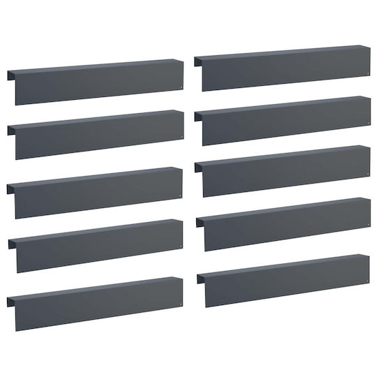 Garden Edging Profiles 10 Pcs 100 X 10 X 15 Cm Steel Anthracite 8012911 Anthracite