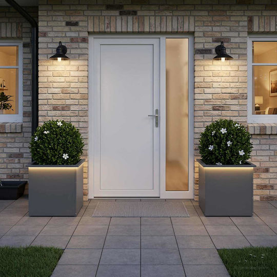vidaXL Set of 2 Metal Planter Boxes Anthracite