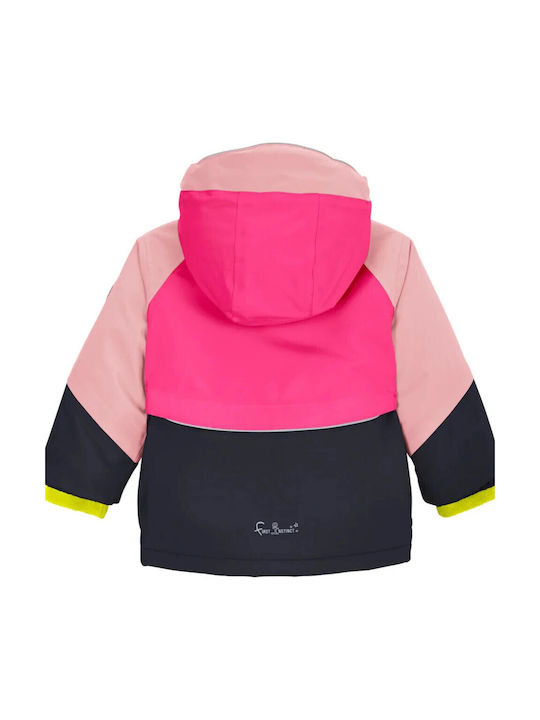 Fisw 31 Waterproof Short Kids’ Coat, Windproof, Lined & Hooded, Pink