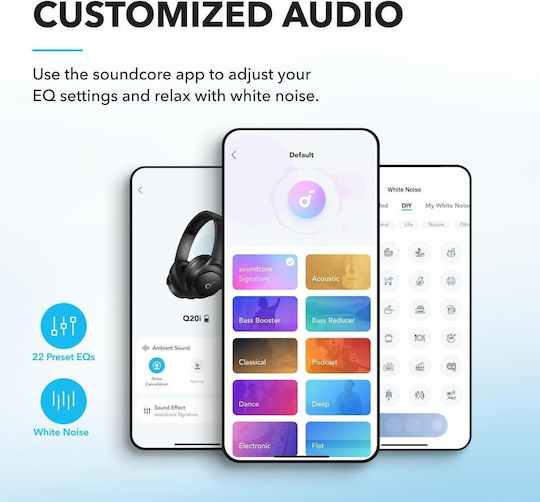 Soundcore by Anker Q21i Kabellose Bluetooth Over-Ear-Kopfhörer Schwarz