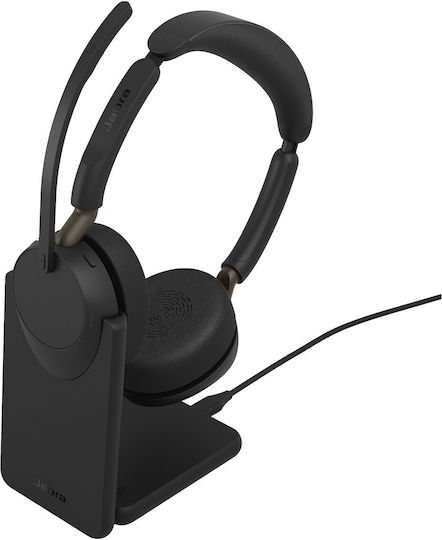 Evolve3 65 Stereo Link 390c UC Stand Wireless On Ear Multimedia Headset with Microphone and Bluetooth Connectivity