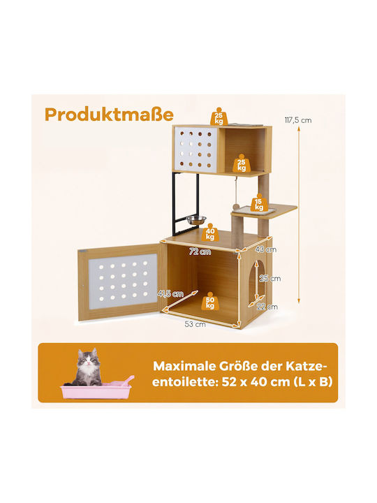 Costway Kratzbaum Katzenbaum Beige 117,5 x 43 x 72 cm