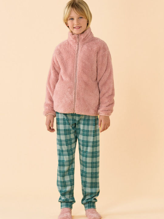 Noidinotte Παιδική Ρόμπα Χειμωνιάτικη Fleece Ροζ