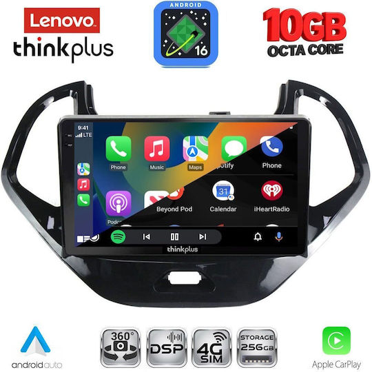 Lenovo Auto-Audiosystem für BMW X2 / X6 Ford Ka 2017–2024 (Bluetooth/USB/WiFi/GPS/Apple CarPlay/Android Auto) mit 9-Zoll-Touchscreen